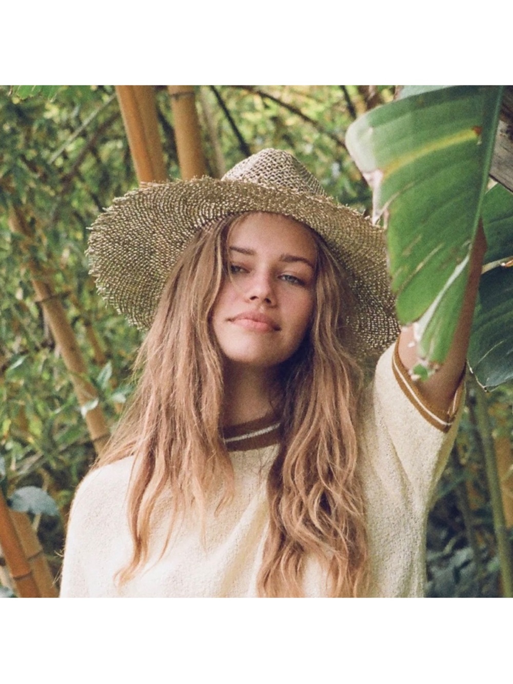Lack Of Color Sunnydip Frayed Edge Straw Hat in Natural